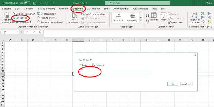 De zoekopdracht ophalen in Excel